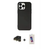 MARSİLYAN™- iPhone 14 Pro Max Kılıf Ahenk Serisi - Siyah Joko 5D Cam + Raze Metal Kamera Lens - GD