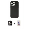 MARSİLYAN™- iPhone 14 Pro Max Kılıf Ahenk Serisi - Siyah Joko 5D Cam + PVD Metal Kamera Lens - TU