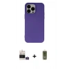 MARSİLYAN™- iPhone 14 Pro Max Kılıf Ahenk Serisi - Siyah Joko Magic 5D Hayalet Cam + Gümüş Bilvis Titan Kamera Lens