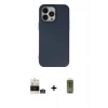 MARSİLYAN™- iPhone 14 Pro Max Kılıf Ahenk Serisi - Siyah Joko Magic 5D Hayalet Cam + Gümüş Bilvis Titan Kamera Lens