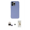MARSİLYAN™- iPhone 14 Pro Max Kılıf Ahenk Serisi - Siyah Mat Seramik Nano Ekran Koruyucu + Bilvis Titan Kamera Lens - GS