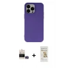 MARSİLYAN™- iPhone 14 Pro Max Kılıf Ahenk Serisi - Siyah Mat Seramik Nano Ekran Koruyucu + Bilvis Titan Kamera Lens - GS
