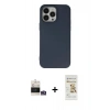 MARSİLYAN™- iPhone 14 Pro Max Kılıf Ahenk Serisi - Siyah Mat Seramik Nano Ekran Koruyucu + Bilvis Titan Kamera Lens - GS