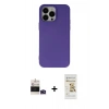 MARSİLYAN™- iPhone 14 Pro Max Kılıf Ahenk Serisi - Siyah Mat Seramik Nano Ekran Koruyucu + Bilvis Titan Kamera Lens - DNMR