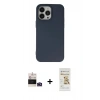 MARSİLYAN™- iPhone 14 Pro Max Kılıf Ahenk Serisi - Siyah Mat Seramik Nano Ekran Koruyucu + Bilvis Titan Kamera Lens - DNMR