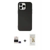 MARSİLYAN™- iPhone 14 Pro Max Kılıf Ahenk Serisi - Siyah Mat Seramik Nano Ekran Koruyucu + Bilvis Titan Kamera Lens - DNMR