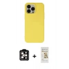 MARSİLYAN™- iPhone 14 Pro Max Kılıf Ahenk Serisi - Siyah Mat Seramik Nano Ekran Koruyucu + PVD Metal Kamera Lens - TU