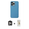 MARSİLYAN™- iPhone 14 Pro Max Kılıf Ahenk Serisi - Siyah Mat Seramik Nano Ekran Koruyucu + PVD Metal Kamera Lens - TU