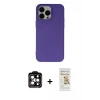 MARSİLYAN™- iPhone 14 Pro Max Kılıf Ahenk Serisi - Siyah Mat Seramik Nano Ekran Koruyucu + PVD Metal Kamera Lens - TU