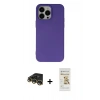 MARSİLYAN™- iPhone 14 Pro Max Kılıf Ahenk Serisi - Siyah Mat Seramik Nano Ekran Koruyucu + Raze Metal Kamera Lens - GD