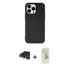 MARSİLYAN™- iPhone 14 Pro Max Kılıf Ahenk Serisi - Siyah Mat Seramik Nano Ekran Koruyucu + Raze Metal Kamera Lens - GD