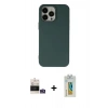 MARSİLYAN™- iPhone 14 Pro Max Kılıf Ahenk Serisi - Siyah Polymer Nano Ekran Koruyucu + Bilvis Titan Kamera Lens - GS