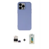 MARSİLYAN™- iPhone 14 Pro Max Kılıf Ahenk Serisi - Siyah Polymer Nano Ekran Koruyucu + Bilvis Titan Kamera Lens - DNMR