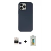 MARSİLYAN™- iPhone 14 Pro Max Kılıf Ahenk Serisi - Siyah Polymer Nano Ekran Koruyucu + Bilvis Titan Kamera Lens - GS