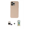 MARSİLYAN™- iPhone 14 Pro Max Kılıf Ahenk Serisi - Siyah Polymer Nano Ekran Koruyucu + Bilvis Titan Kamera Lens - GD