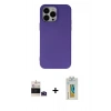 MARSİLYAN™- iPhone 14 Pro Max Kılıf Ahenk Serisi - Siyah Polymer Nano Ekran Koruyucu + Bilvis Titan Kamera Lens - DNMR