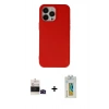 MARSİLYAN™- iPhone 14 Pro Max Kılıf Ahenk Serisi - Siyah Polymer Nano Ekran Koruyucu + Bilvis Titan Kamera Lens - SH