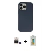 MARSİLYAN™- iPhone 14 Pro Max Kılıf Ahenk Serisi - Siyah Polymer Nano Ekran Koruyucu + Bilvis Titan Kamera Lens - DNMR