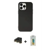 MARSİLYAN™- iPhone 14 Pro Max Kılıf Ahenk Serisi - Siyah Polymer Nano Ekran Koruyucu + Raze Metal Kamera Lens - GD
