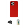 MARSİLYAN™- iPhone 14 Pro Max Kılıf Ahenk Serisi - Siyah Polymer Nano Ekran Koruyucu + Raze Metal Kamera Lens - GS