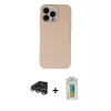 MARSİLYAN™- iPhone 14 Pro Max Kılıf Ahenk Serisi - Siyah Polymer Nano Ekran Koruyucu + Raze Metal Kamera Lens - GS