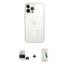 MARSİLYAN™- iPhone 14 Pro Max Kılıf Ahenk Yansıma Prime - Şeffaf Pasifik Cam Ekran Koruyucu + Bilvis Titan Kamera Lens - DNMR