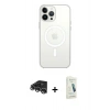 MARSİLYAN™- iPhone 14 Pro Max Kılıf Ahenk Yansıma Prime - Şeffaf Pasifik Cam Ekran Koruyucu + Raze Metal Kamera Lens - GS