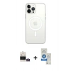 MARSİLYAN™- iPhone 14 Pro Max Kılıf Ahenk Yansıma Prime - Şeffaf Royal Nano Ekran Koruyucu + Gold Bilvis Titan Kamera Lens