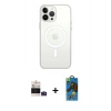 MARSİLYAN™- iPhone 14 Pro Max Kılıf Ahenk Yansıma Prime - Siyah 18D Cam Ekran Koruyucu + Bilvis Titan Kamera Lens - DNMR