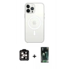 MARSİLYAN™- iPhone 14 Pro Max Kılıf Ahenk Yansıma Prime - Siyah 360 Mat Full Body Arka Koruyucu + PVD Metal Kamera Lens - TU