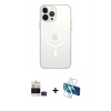 MARSİLYAN™- iPhone 14 Pro Max Kılıf Ahenk Yansıma Prime - Siyah 3D Antistatik Cam Ekran Koruyucu + Derin Mor Bilvis Titan Kamera Lens
