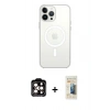 MARSİLYAN™- iPhone 14 Pro Max Kılıf Ahenk Yansıma Prime - Siyah 6D Mat Seramik Hayalet Nano Ekran Koruyucu + PVD Metal Kamera Lens - TU