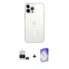 MARSİLYAN™- iPhone 14 Pro Max Kılıf Ahenk Yansıma Prime - Siyah Bilvis 5in1 3D Magic Cam Ekran Koruyucu + Bilvis Titan Kamera Lens - GD