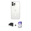 MARSİLYAN™- iPhone 14 Pro Max Kılıf Ahenk Yansıma Prime - Siyah Bilvis 5in1 3D Magic Cam Ekran Koruyucu + Raze Metal Kamera Lens - GS