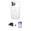 MARSİLYAN™- iPhone 14 Pro Max Kılıf Ahenk Yansıma Prime - Siyah Bilvis 5in1 3D Magic Cam Ekran Koruyucu + Raze Metal Kamera Lens - GD