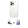 MARSİLYAN™- iPhone 14 Pro Max Kılıf Ahenk Yansıma Prime - Siyah Bilvis 5in1 5D Magic Hayalet Cam Ekran Koruyucu + Bilvis Titan Kamera Lens - GD