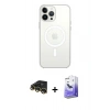 MARSİLYAN™- iPhone 14 Pro Max Kılıf Ahenk Yansıma Prime - Siyah Bilvis 5in1 5D Magic Hayalet Cam Ekran Koruyucu + Raze Metal Kamera Lens - GD