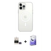 MARSİLYAN™- iPhone 14 Pro Max Kılıf Ahenk Yansıma Prime - Siyah Bilvis 5in1 5D Magic Hayalet Cam Ekran Koruyucu + Bilvis Titan Kamera Lens - GS