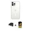 MARSİLYAN™- iPhone 14 Pro Max Kılıf Ahenk Yansıma Prime - Siyah Buffer Cam Ekran Koruyucu + Raze Metal Kamera Lens - GS