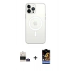 MARSİLYAN™- iPhone 14 Pro Max Kılıf Ahenk Yansıma Prime - Siyah Buffer Hayalet Cam Ekran Koruyucu + Bilvis Titan Kamera Lens - GS