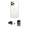 MARSİLYAN™- iPhone 14 Pro Max Kılıf Ahenk Yansıma Prime - Siyah Buffer Hayalet Cam Ekran Koruyucu + Raze Metal Kamera Lens - GD