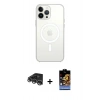 MARSİLYAN™- iPhone 14 Pro Max Kılıf Ahenk Yansıma Prime - Siyah Buffer Hayalet Cam Ekran Koruyucu + Raze Metal Kamera Lens - GS