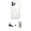 MARSİLYAN™- iPhone 14 Pro Max Kılıf Ahenk Yansıma Prime - Siyah Polymer Nano Ekran Koruyucu + Bilvis Titan Kamera Lens - SH
