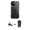 MARSİLYAN™- iPhone 14 Pro Max Kılıf Akış Çizgi Koleksiyonu - Şeffaf 360 Full Body Arka Koruyucu + Bilvis Titan Kamera Lens - SH
