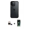 MARSİLYAN™- iPhone 14 Pro Max Kılıf Akış Çizgi Koleksiyonu - Şeffaf 360 Full Body Arka Koruyucu + Bilvis Titan Kamera Lens - SH