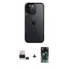 MARSİLYAN™- iPhone 14 Pro Max Kılıf Akış Çizgi Koleksiyonu - Şeffaf 360 Full Body Arka Koruyucu + Bilvis Titan Kamera Lens - DNMR