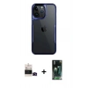 MARSİLYAN™- iPhone 14 Pro Max Kılıf Akış Çizgi Koleksiyonu - Şeffaf 360 Full Body Arka Koruyucu + Bilvis Titan Kamera Lens - SH