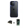 MARSİLYAN™- iPhone 14 Pro Max Kılıf Akış Çizgi Koleksiyonu - Şeffaf 360 Full Body Arka Koruyucu + Raze Metal Kamera Lens - GD