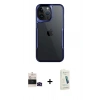 MARSİLYAN™- iPhone 14 Pro Max Kılıf Akış Çizgi Koleksiyonu - Şeffaf Pasifik Cam Ekran Koruyucu + Bilvis Titan Kamera Lens - SH