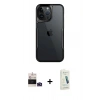 MARSİLYAN™- iPhone 14 Pro Max Kılıf Akış Çizgi Koleksiyonu - Şeffaf Pasifik Cam Ekran Koruyucu + Bilvis Titan Kamera Lens - DNMR